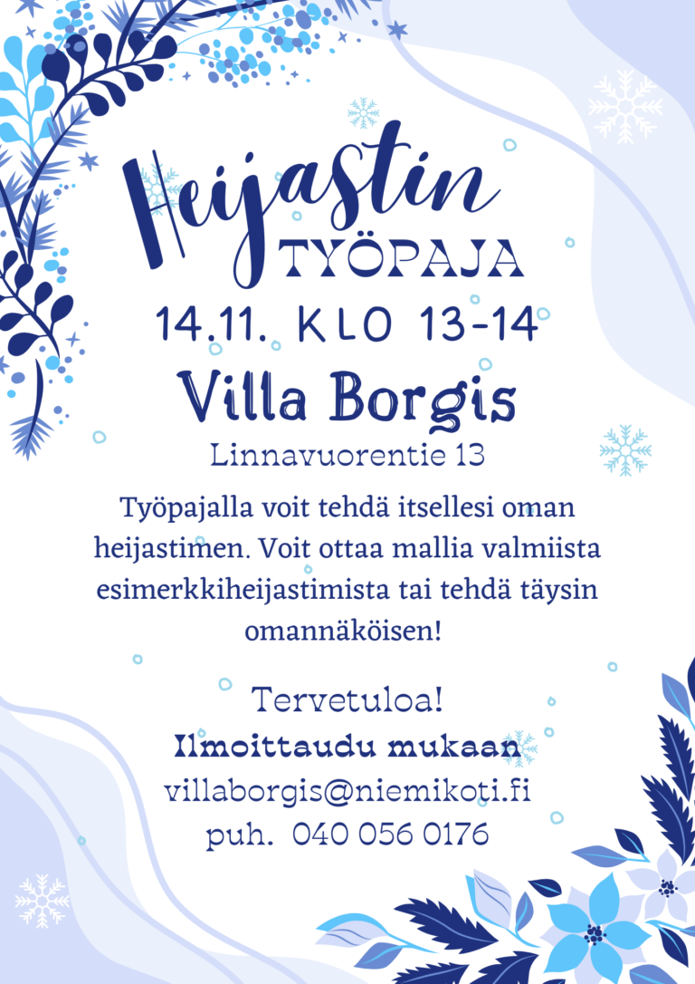 Heijastintyöpaja Villa Borgiksessa