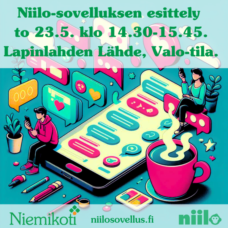 Niilo-sovelluksen esittely to 23.5.2024 klo 14.30–15.45 Lapinlahden Lähteellä