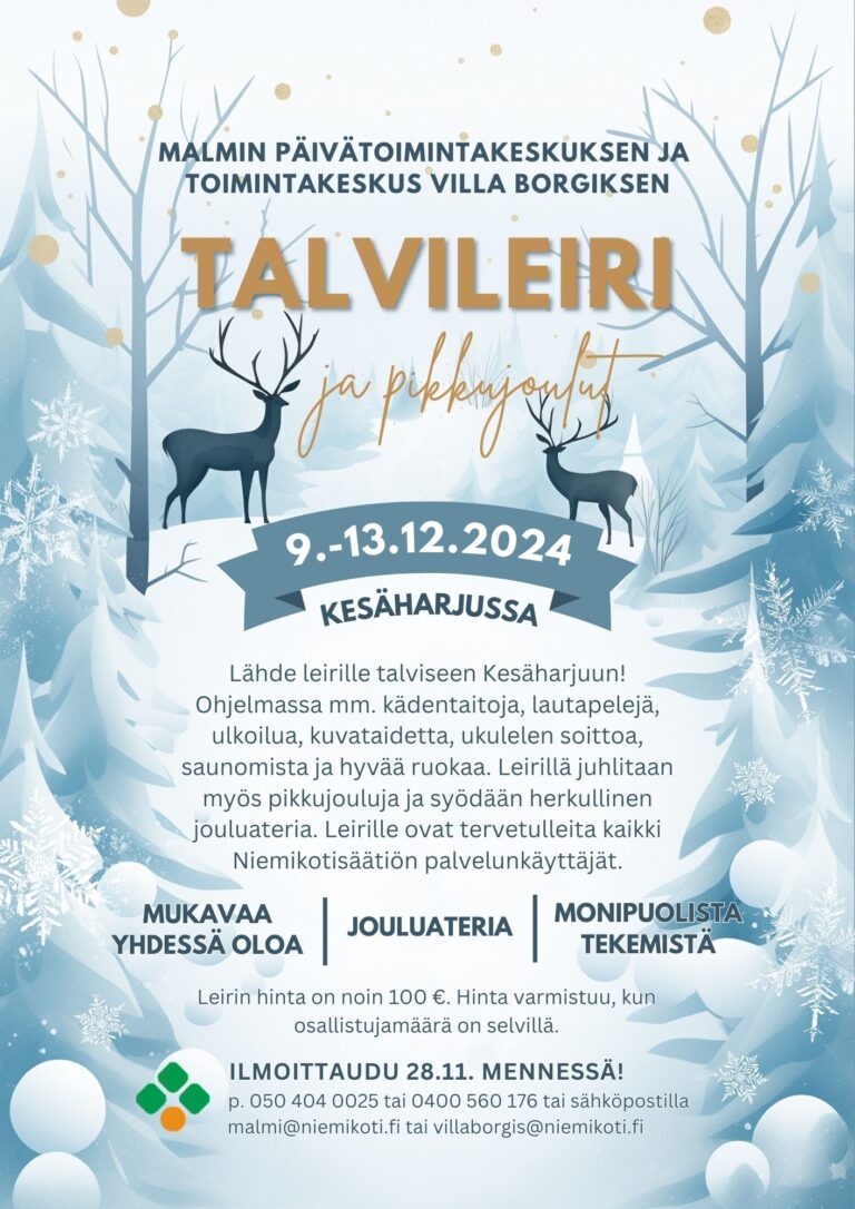 Talvileiri Kesäharjussa 9.-13.12.2024