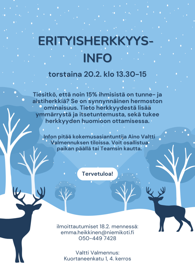 Kokemusasiantuntijan INFO: Erityisherkkyys