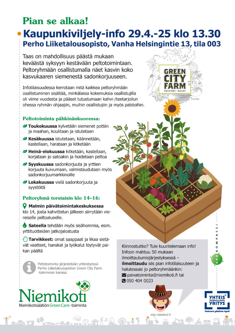 Kaupunkiviljelyryhmän INFO-tilaisuus Malmilla