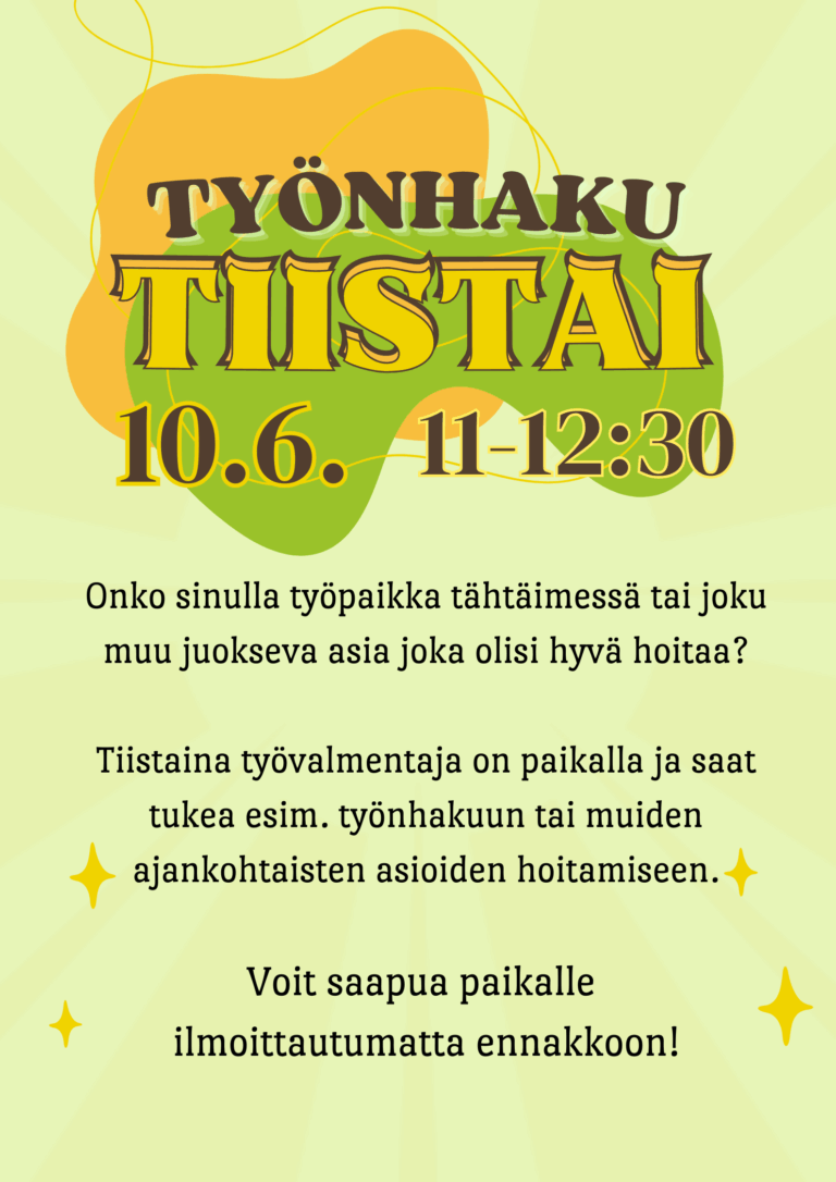 Ryhmävalmennusta: TYÖNHAKUTIISTAI
