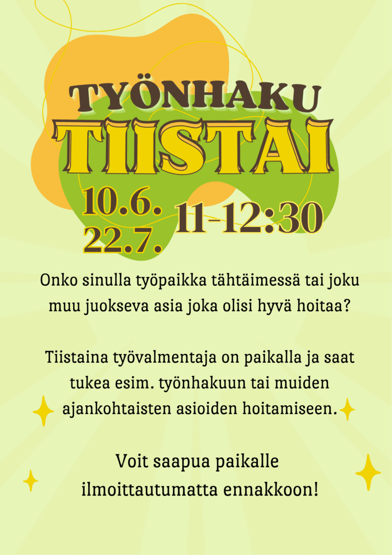 Ryhmävalmennusta: TYÖNHAKUTIISTAI