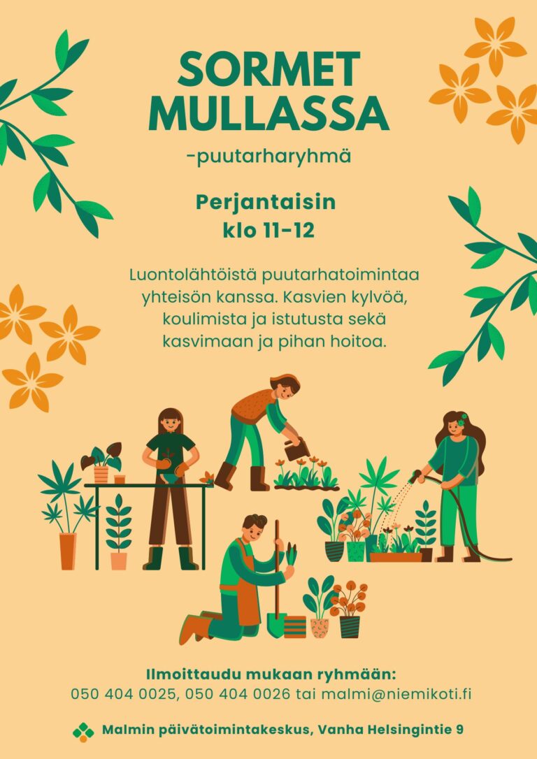 Sormet mullassa -puutarharyhmä