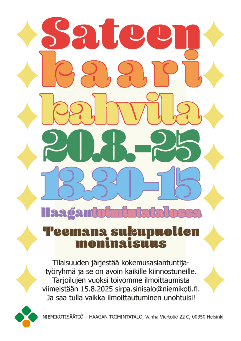 Sateenkaarikahvila 20.8. klo 13.30–15