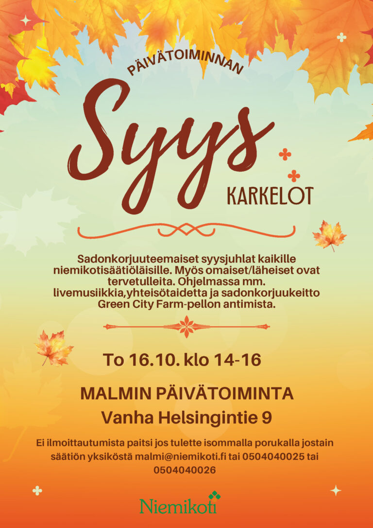 Syyskarkelot torstaina 16.10.2025