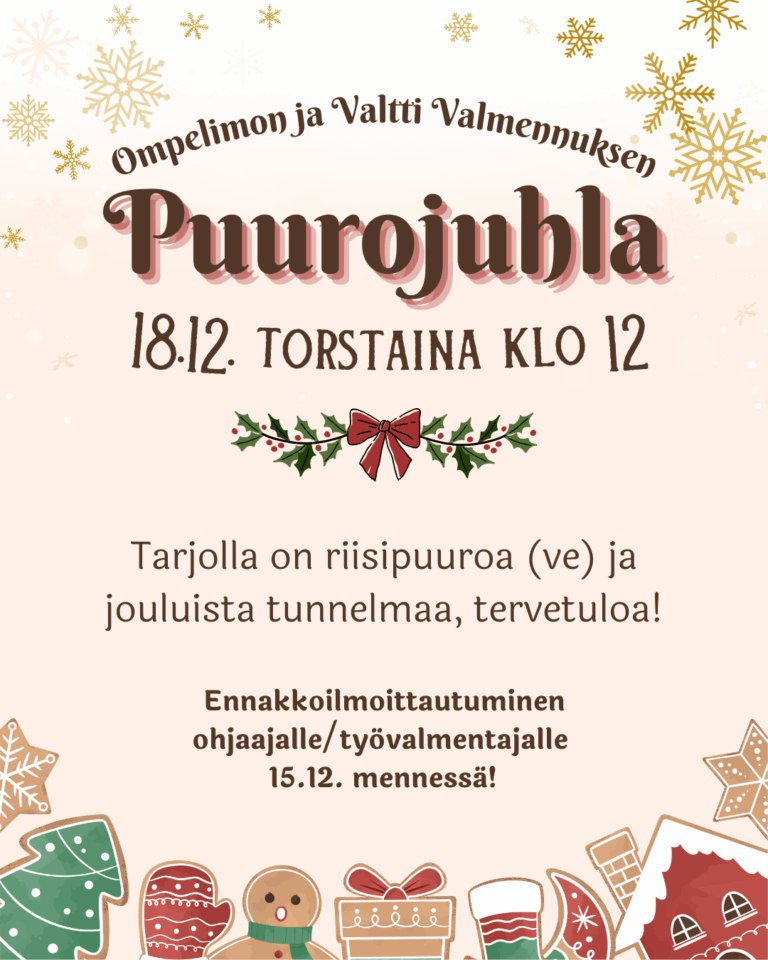 Valtti Valmennuksen ja Ompelimo & Olohuoneen PUUROJUHLA