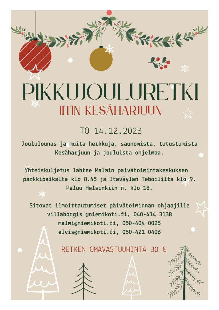 Pikkujouluretki Kesäharjuun