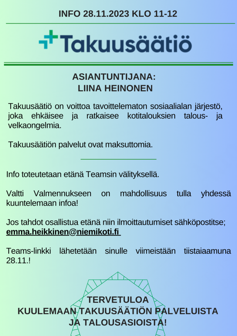 TAKUUSÄÄTIÖ INFO; Asiantuntija Liina Heinonen
